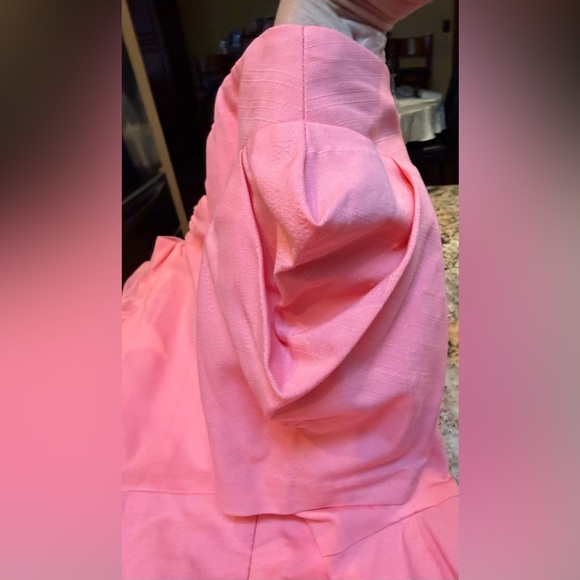 ✨ NWT Trina Turk Pink Puff Sleeve Sheath Dress | Size 6 | $378 Retail ✨.Lined - Picture 9 of 14